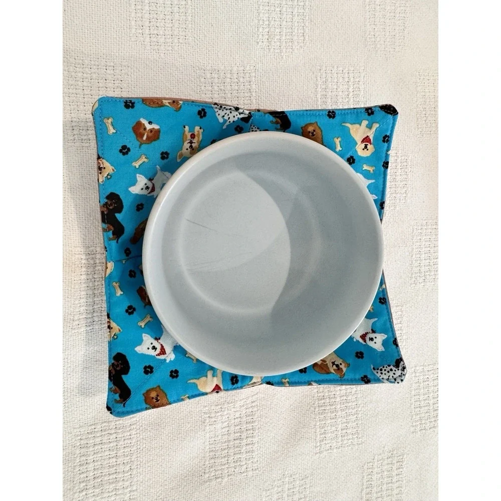 Handmade Bowl Cozy Set Paw Print Casserole Carrier Microwave Hot Pad 3pc